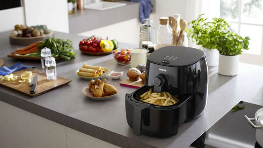 Phillips airfryer on a kitchen counter.