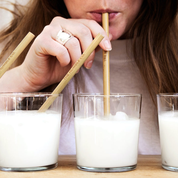 Milk in glasses.