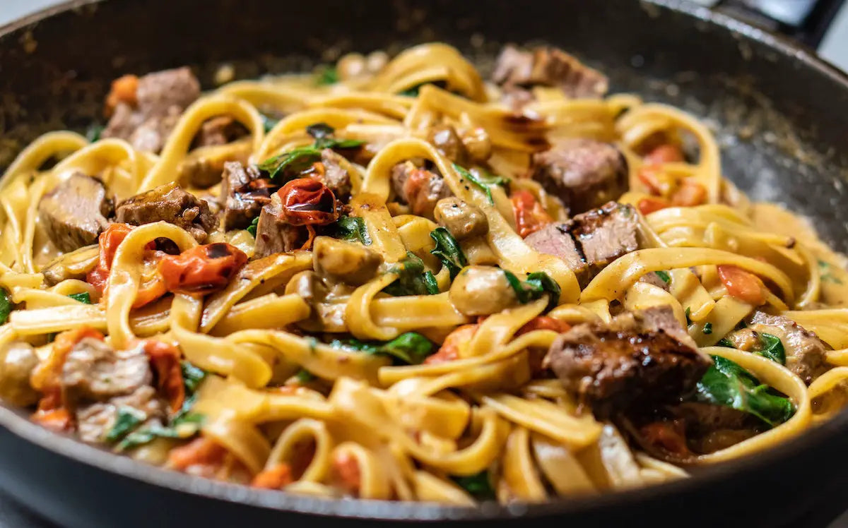 Beef and mushroom pasta