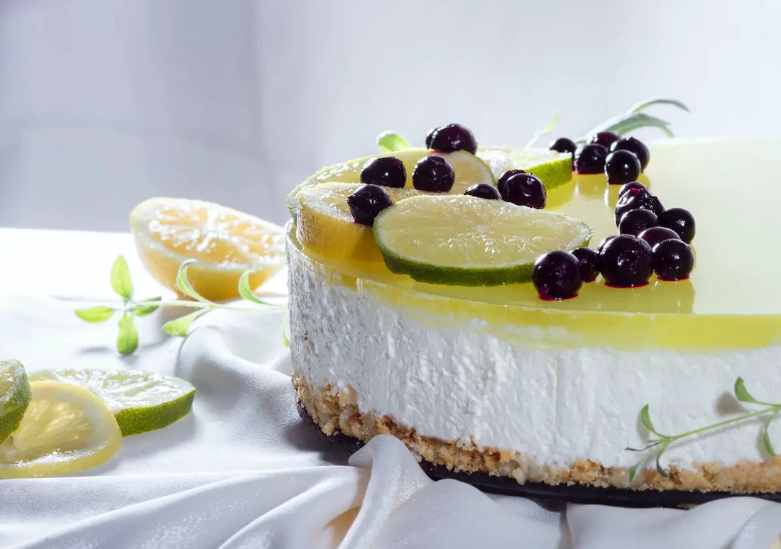 Blueberry and lime cheesecake.