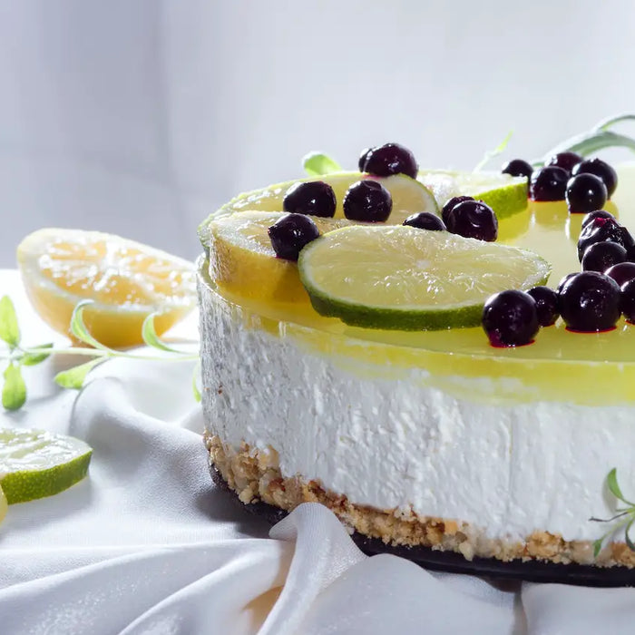 Blueberry and lime cheesecake.