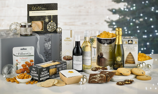 Spread of Christmas themed items for Christmas hampers at Boyd Hampers