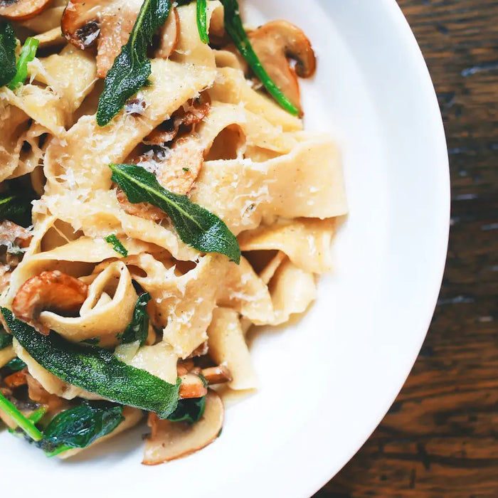 Cooked pasta on a plate