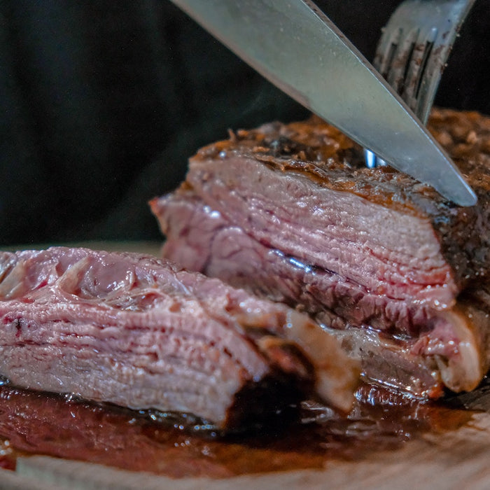 Frozen roast beef cooked.