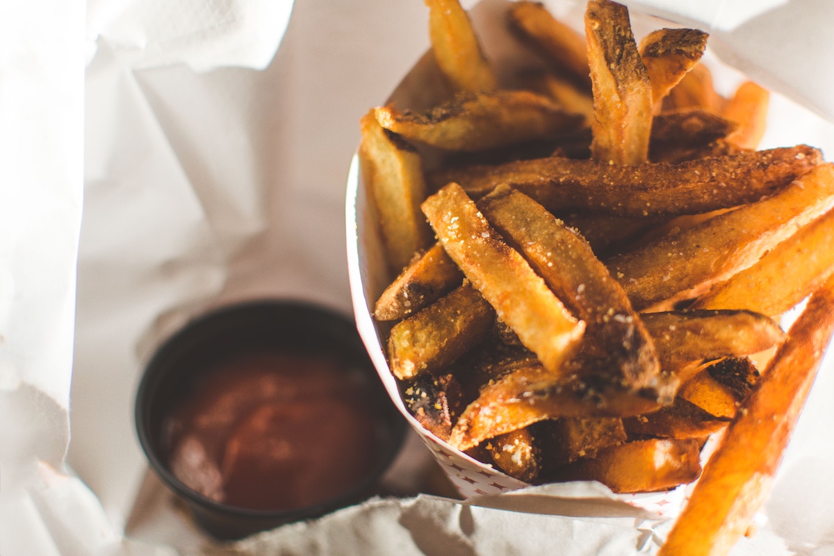 French fries in a cone.