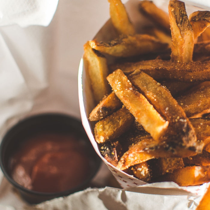 French fries in a cone.