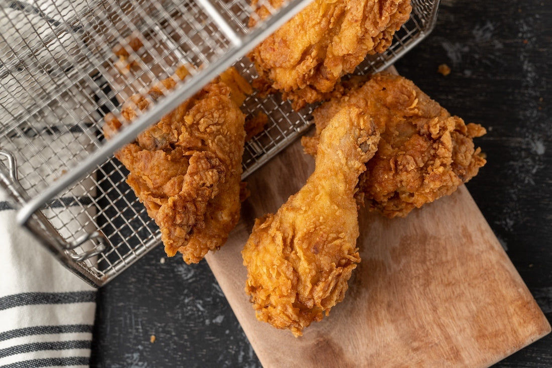 Fried chicken after fried in oil.