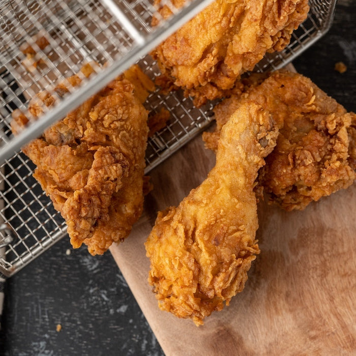 Fried chicken after fried in oil.