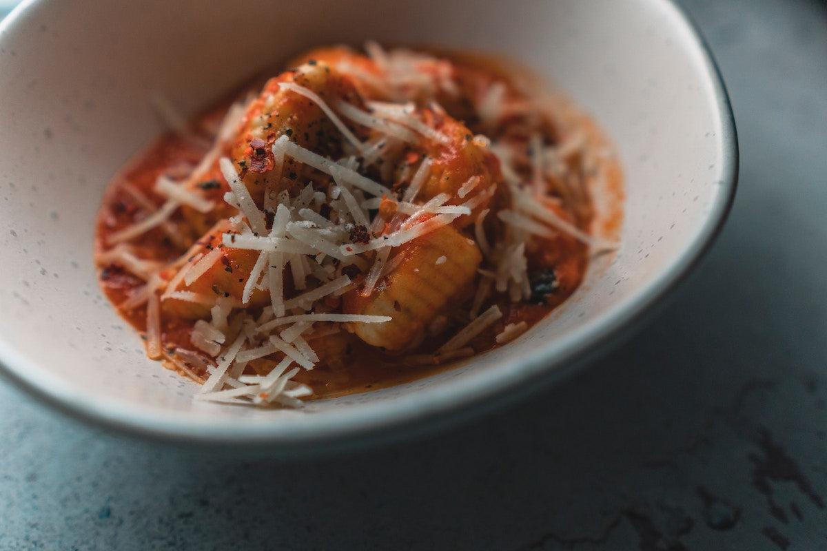 Gnocchi in a bowl.