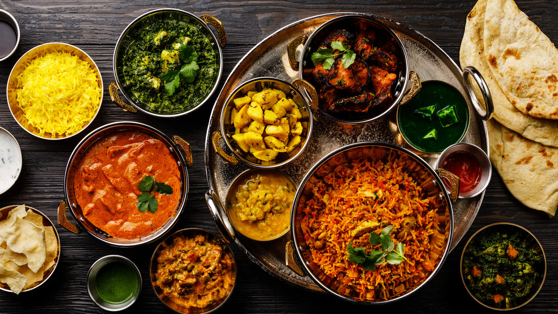 Indian food on a table.
