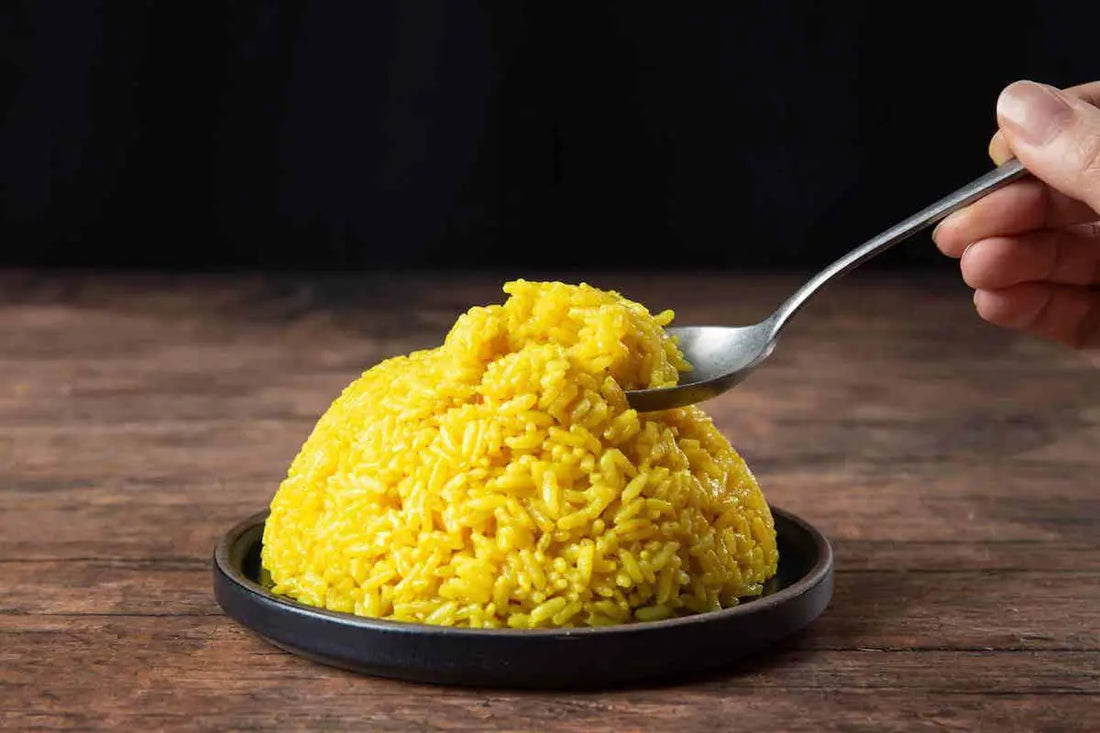 Sticky yellow rice.