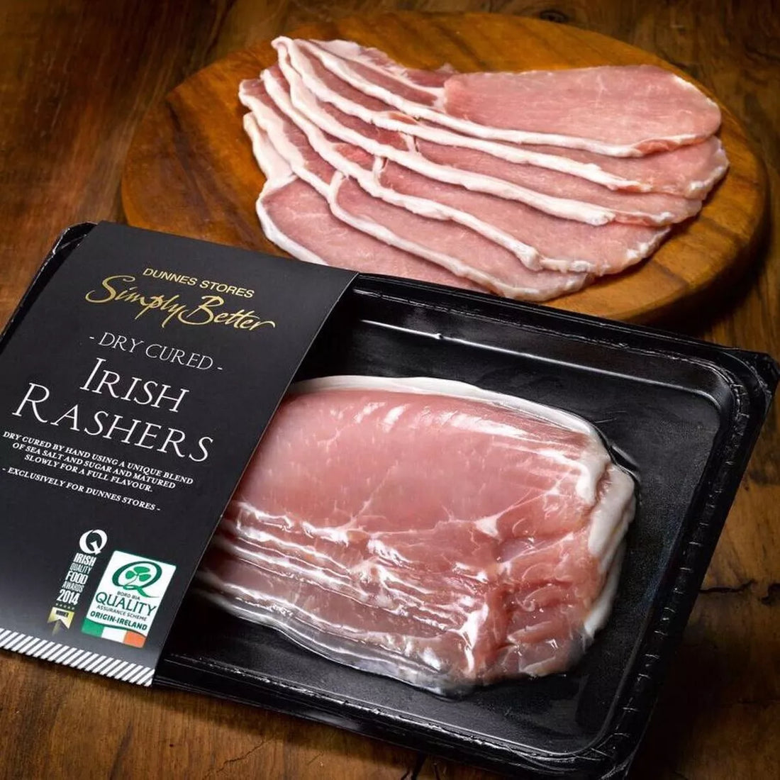 Irish bacon in packaging.