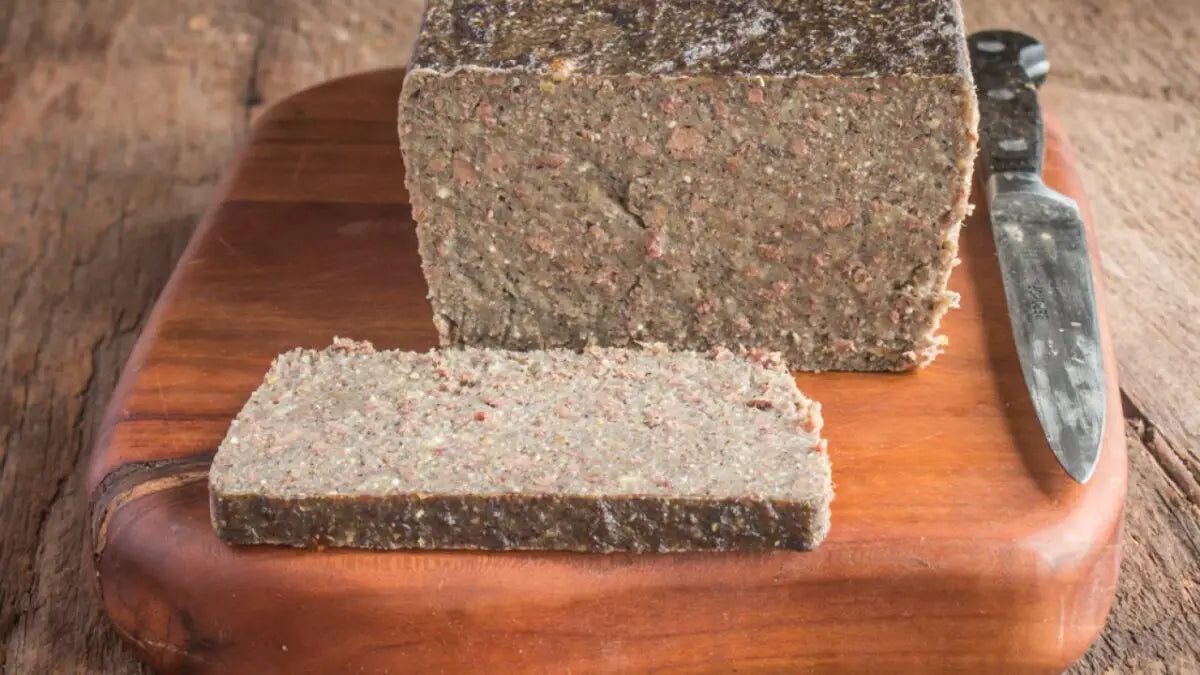 Loaf of lamb scrapple.