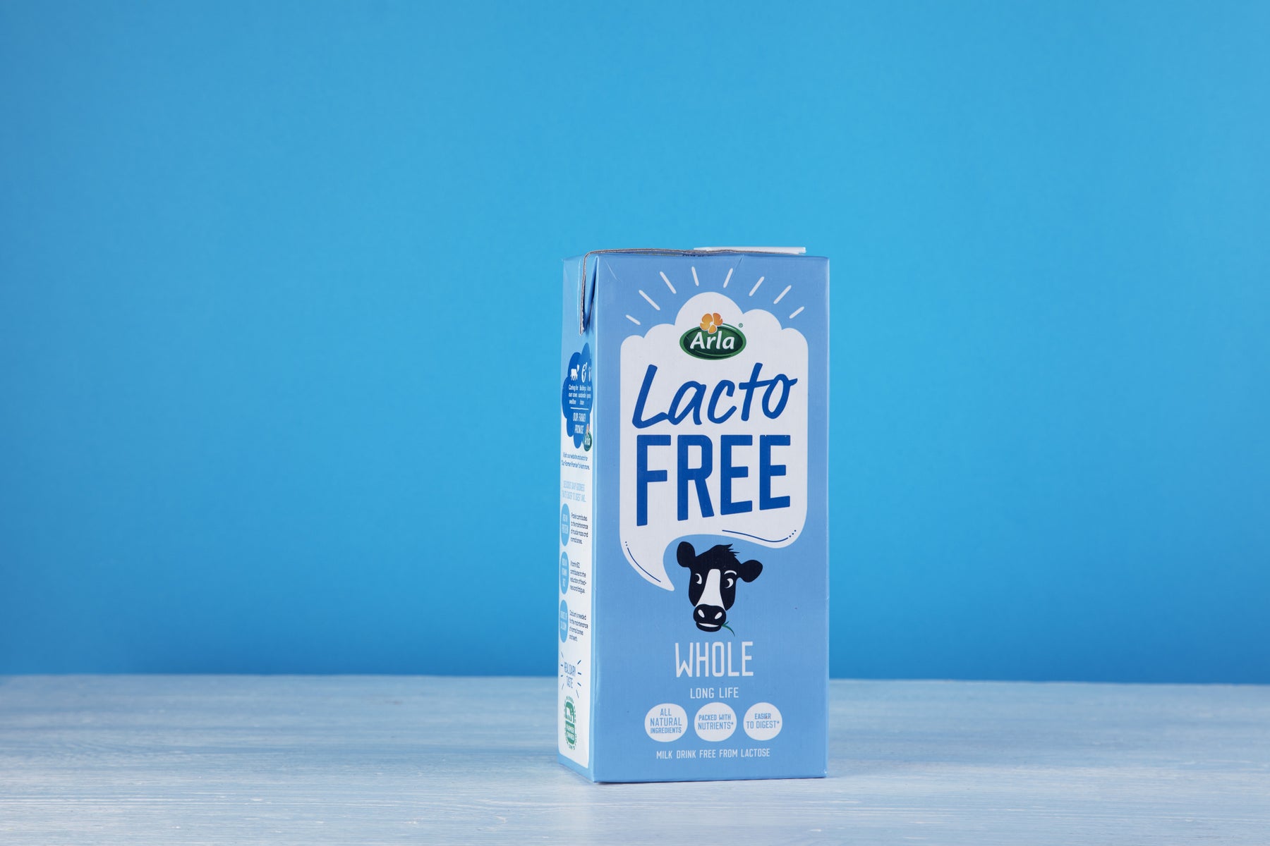 Bottle of McQueens lactose-free whole milk