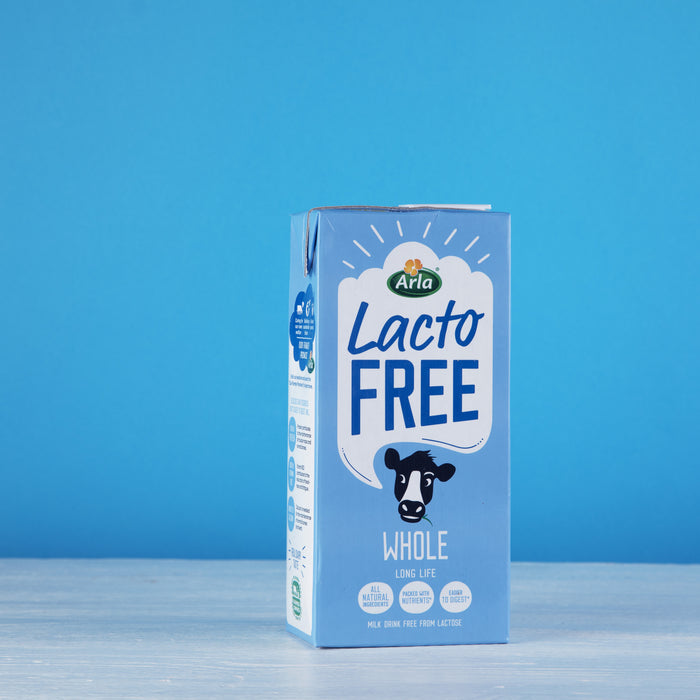 Bottle of McQueens lactose-free whole milk