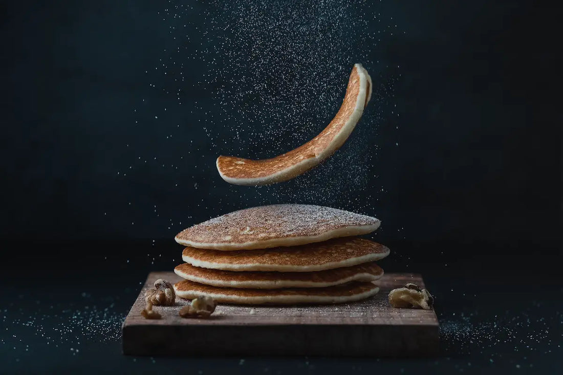 Stack of pancakes after baked