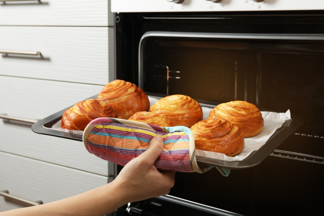 Parchment paper keeps baked goods from sticking, even in the oven