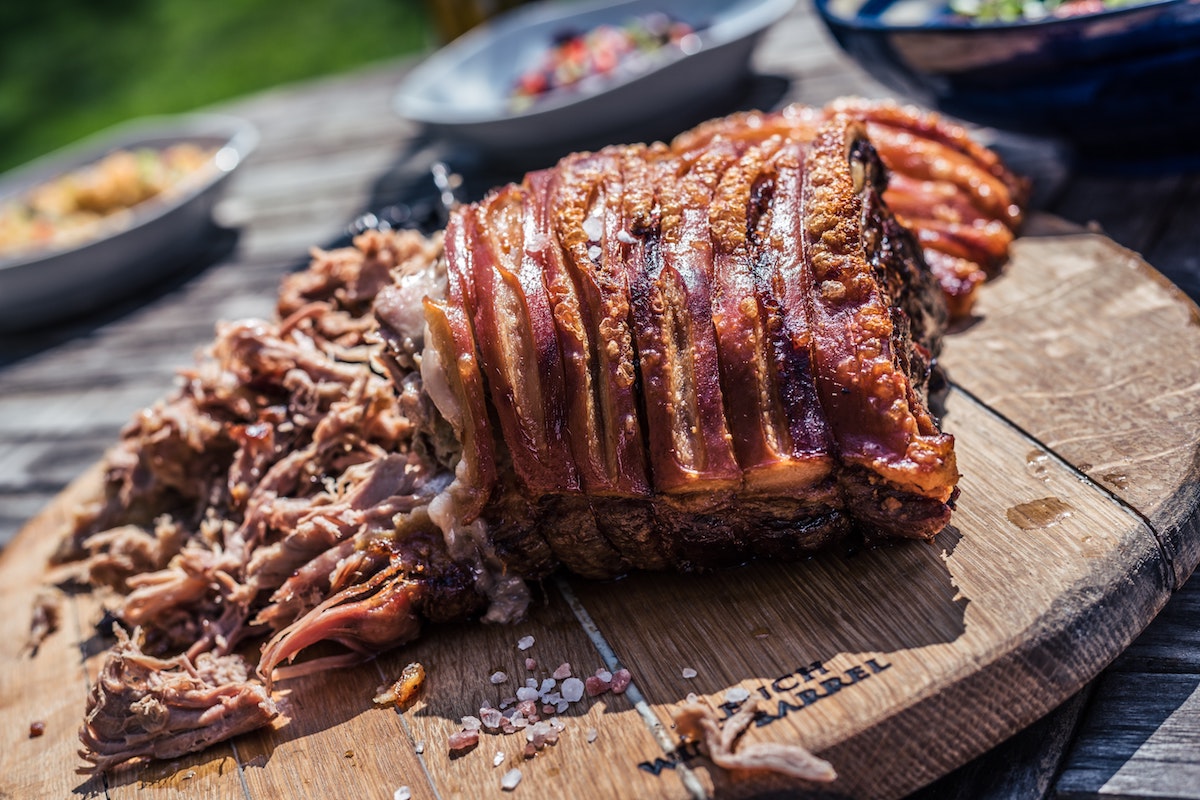 Pulled pork on a board