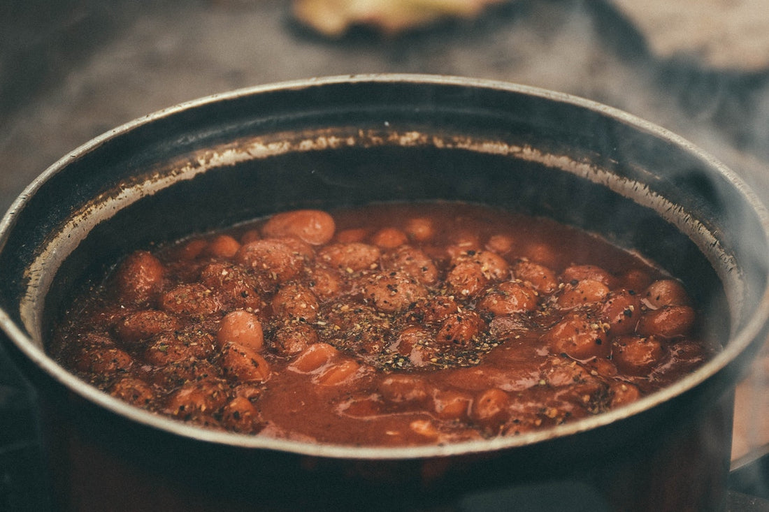 Refried beans in a pan