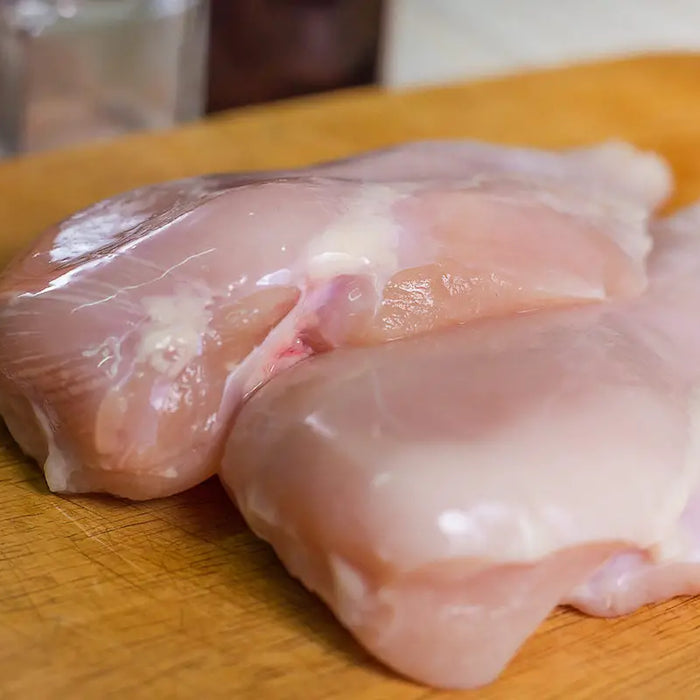 Chicken breasts. Veins in the chicken breast.